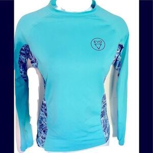 Evo Rashguard UPF 50 - S teal , polyester spandex, UPF 50